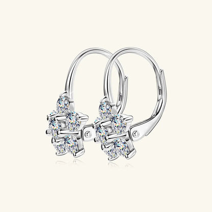 Moissanite Flower Huggie Earrings
